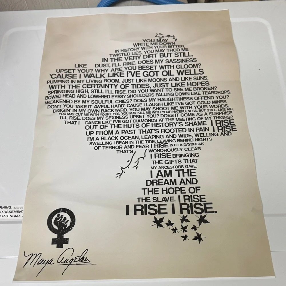 Typography Art Print - 'I Rise' Black on Cream Wall Art - Picture 2 of 5
